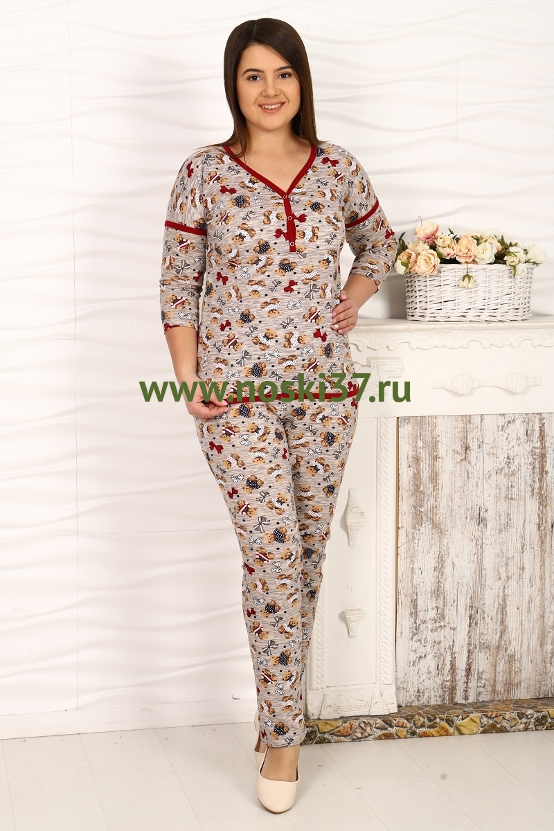 Пижама женская № ST-552 купить оптом и мелким оптом, низкие цены от магазина Комфорт(noski37) для всей семьи с доставка по всей России от производителя.