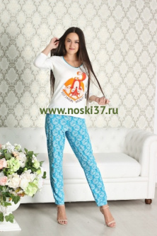 Пижама женская № 62-212231 купить оптом и мелким оптом, низкие цены от магазина Комфорт(noski37) для всей семьи с доставка по всей России от производителя.