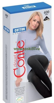 CONTE COTTON 400 Nero хлопковые № 811-07283 купить оптом и мелким оптом, низкие цены от магазина Комфорт(noski37) для всей семьи с доставка по всей России от производителя.