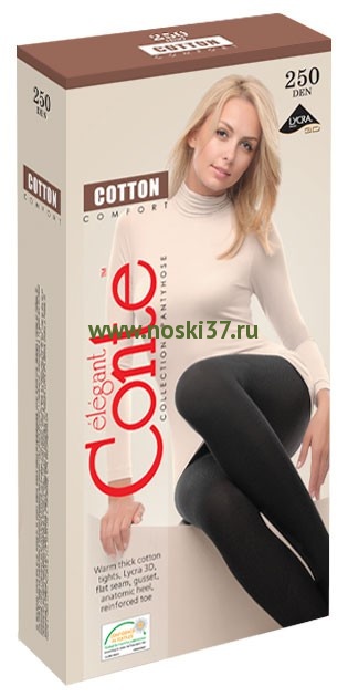 Женские колготки Conte COTTON 250 купить оптом и мелким оптом, низкие цены от магазина Комфорт(noski37) для всей семьи с доставка по всей России от производителя.